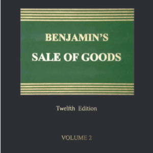 Benjamin’s Sale of Goods by Michael G Bridge (Set of 2 Vols.) – 12th Edition 2024